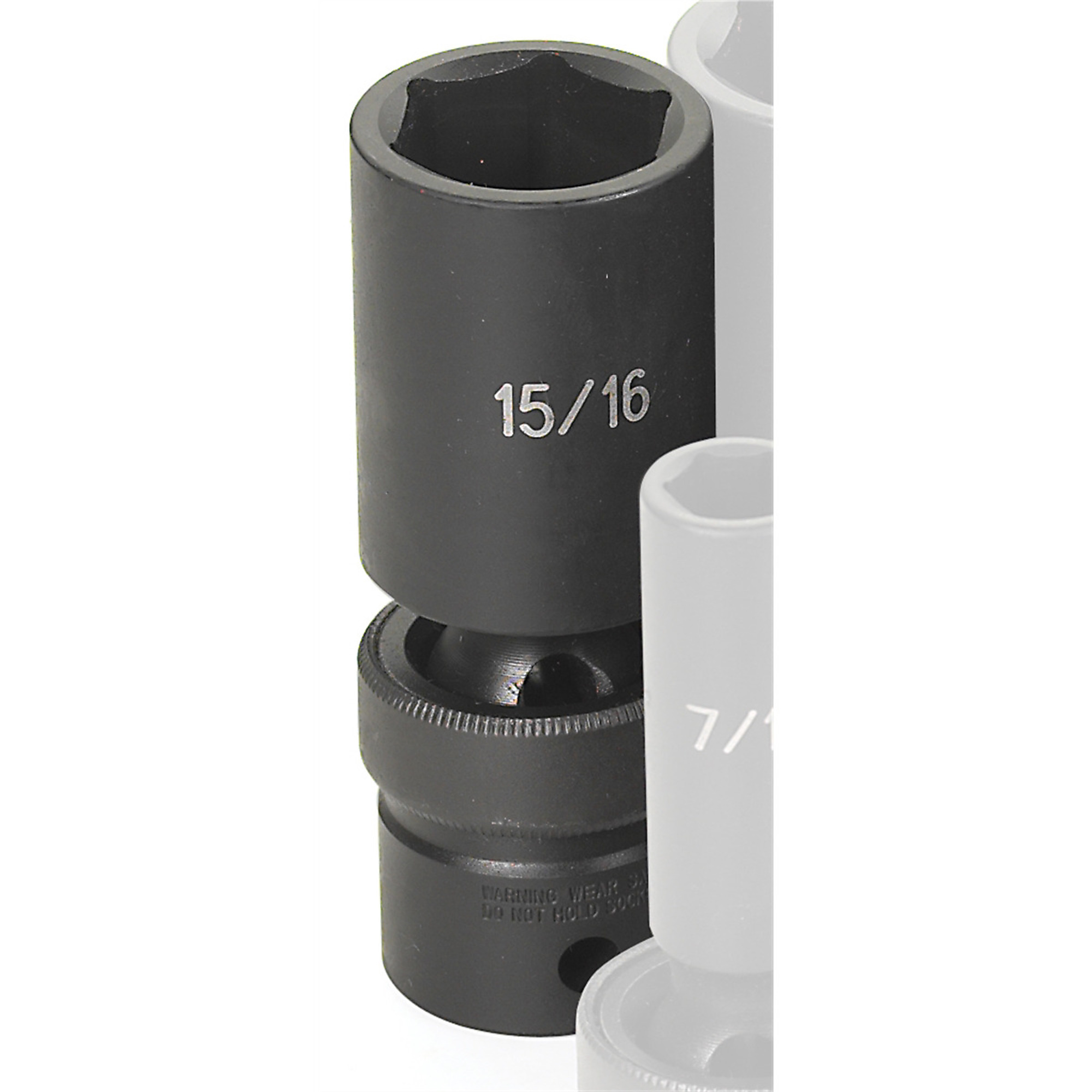Grey Pneumatic 15/16in. 1/2in. Drive Impact Universal Socket — 6-Point, Deep, Black, Model# GRE2030UD